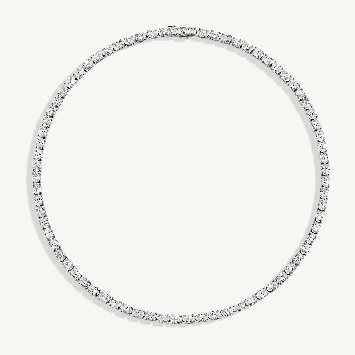 East West Oval Diamond Tennis Necklace