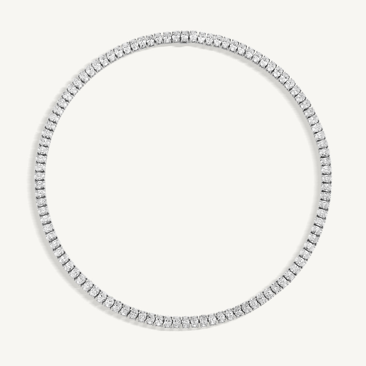 Oval Diamond Tennis Necklace