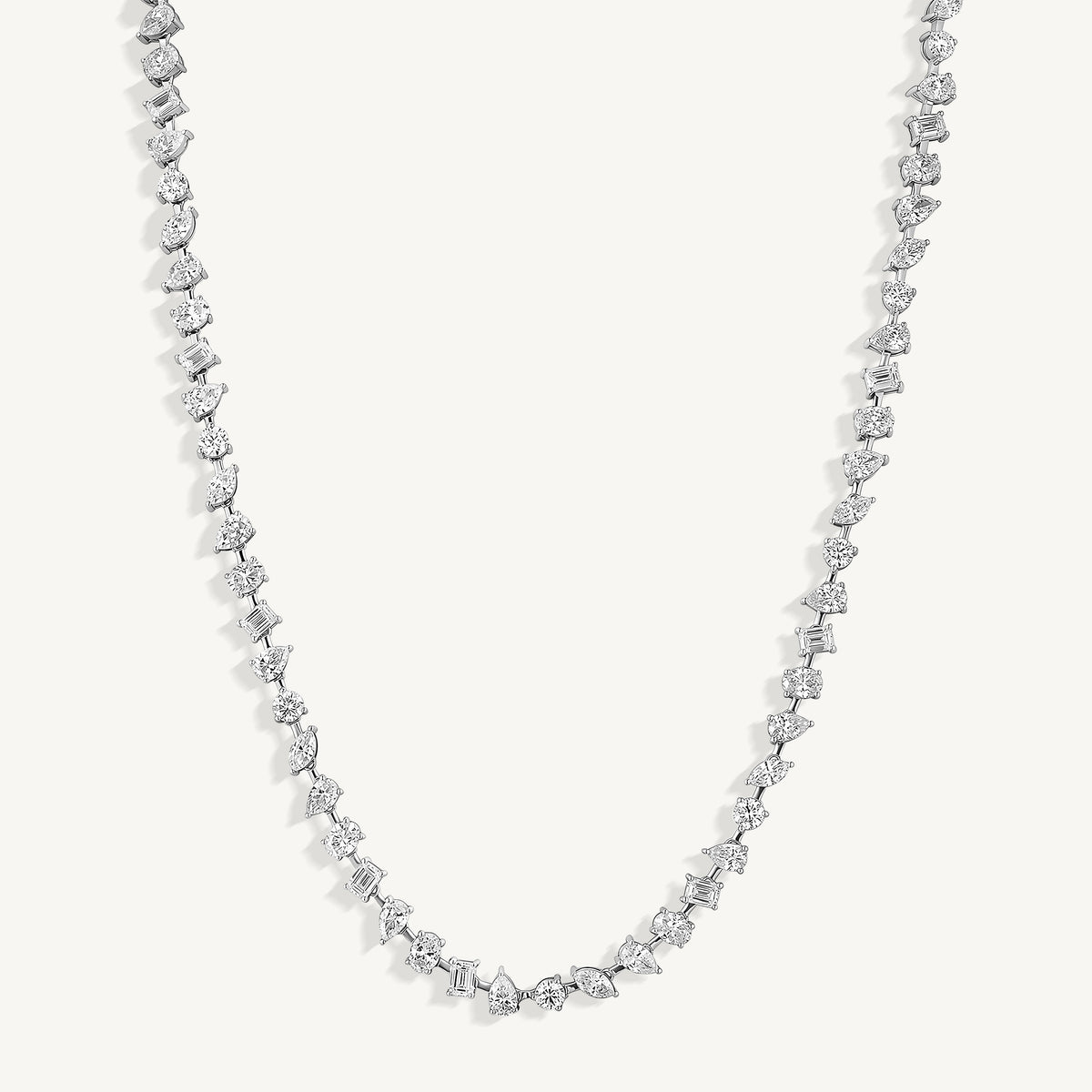 Multi Shape Diamond Tennis Necklace