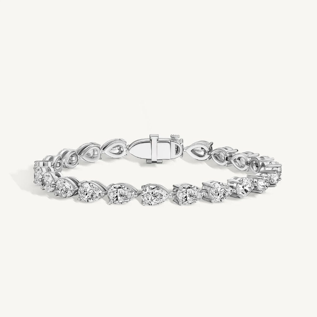 Horizontal Pear Diamond Tennis Bracelet