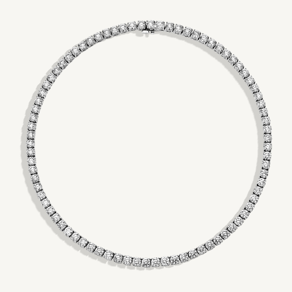 Classic Round Diamond Tennis Necklace