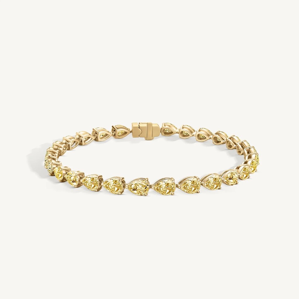 Yellow Pear Diamond Tennis Bracelet