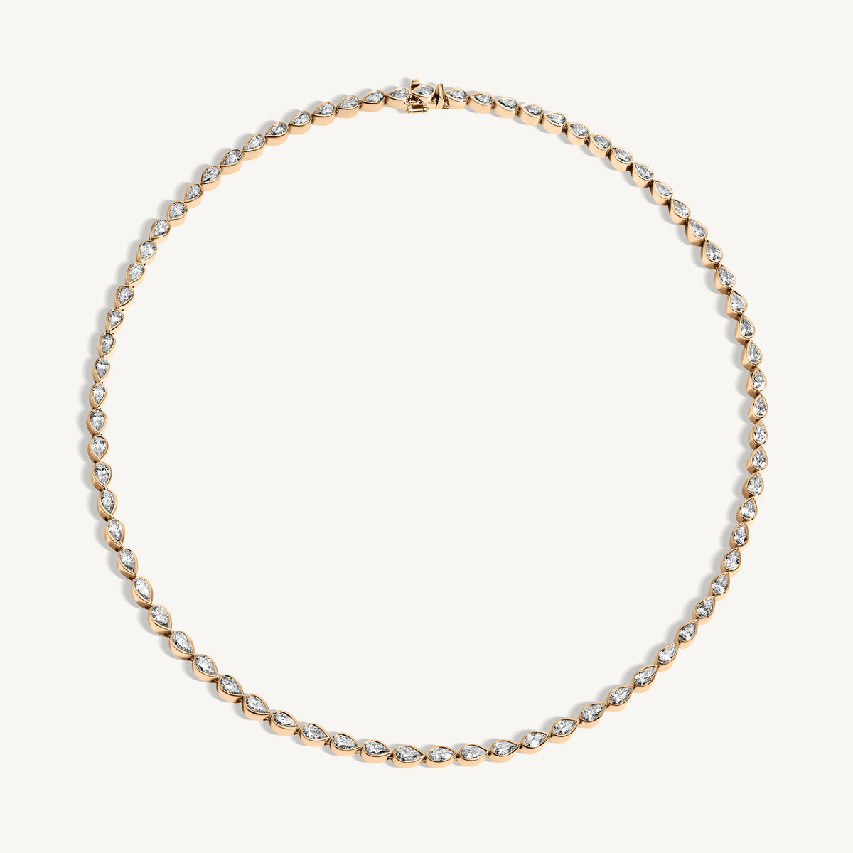 Pear Diamond Bezel Tennis Necklace